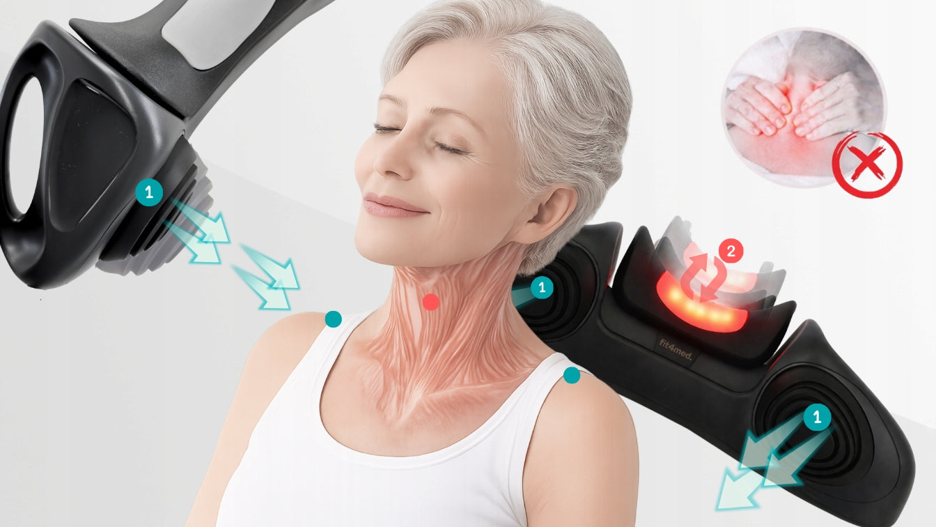 Neck Massager with EMS Vibration Heating Function Pain Relief Wireless Medical device no
