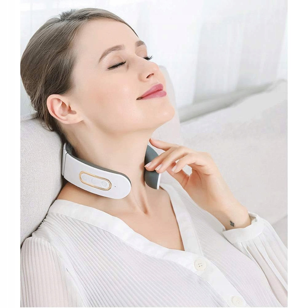Neck Spine Massager, Neck Massage Device with Warm, White Packaging status original