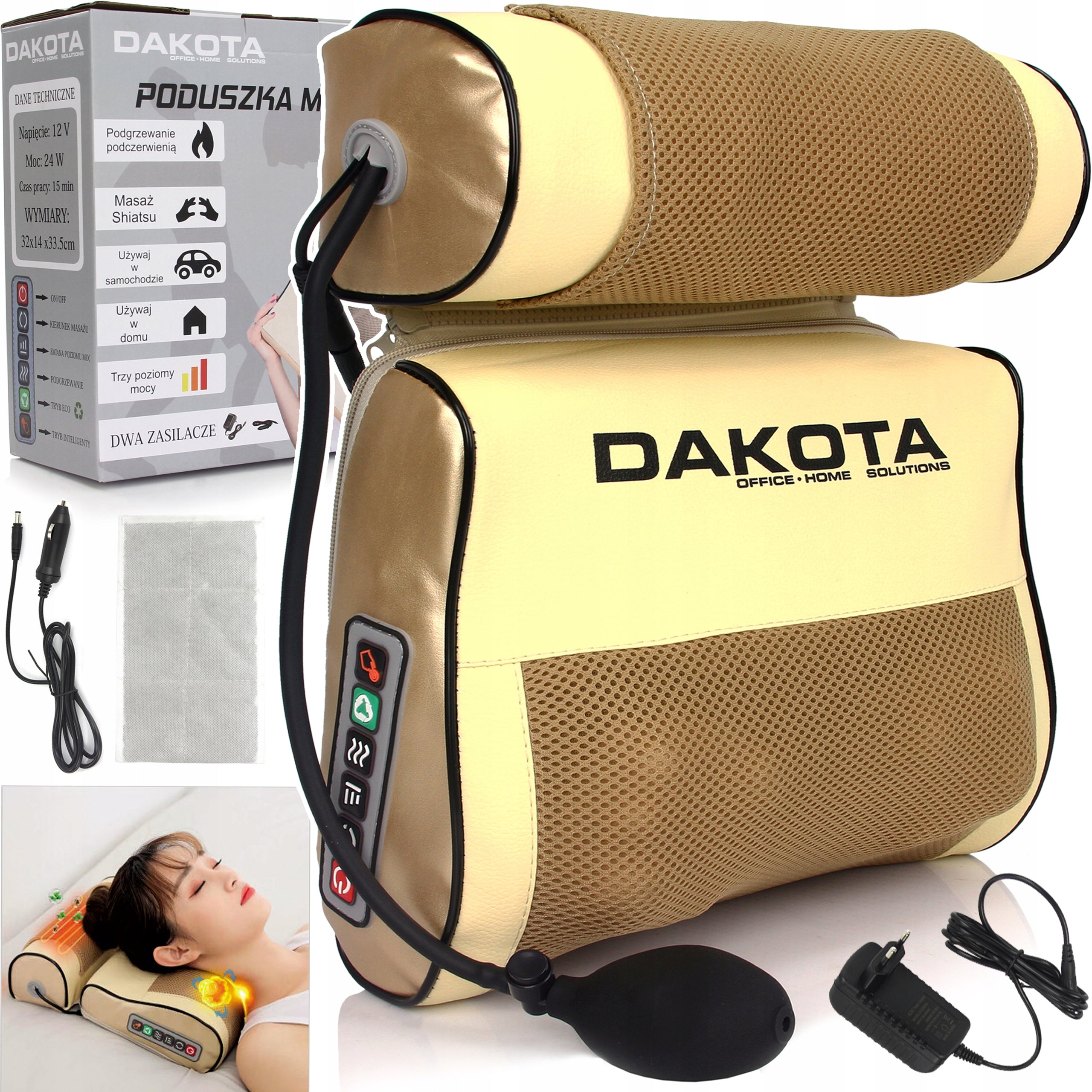 Neck, back and neck massager Mar-Pol M90126 24 W Color brown