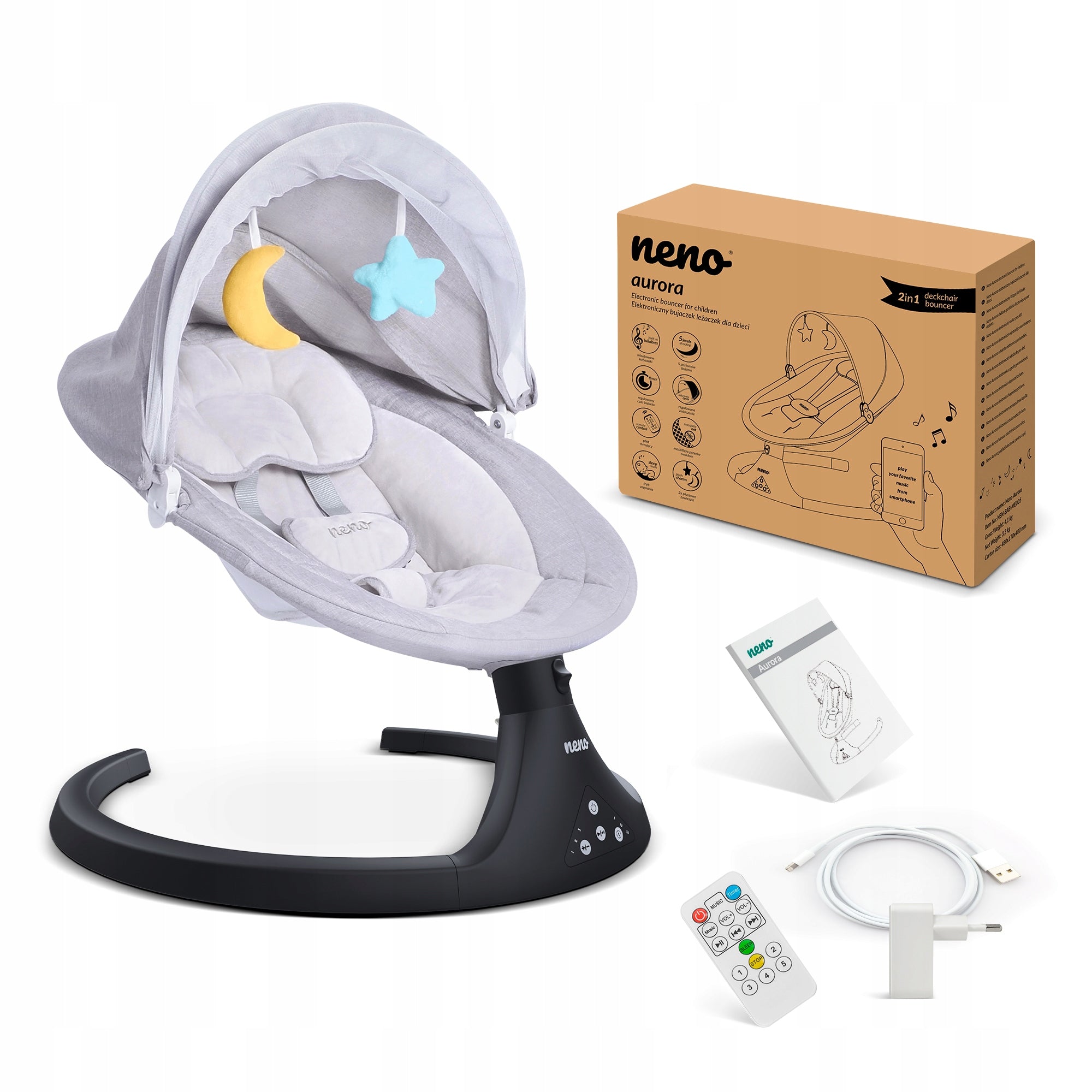 Neno Aurora electric rocker with mosquito net lounger PRELOADED LULLABIES