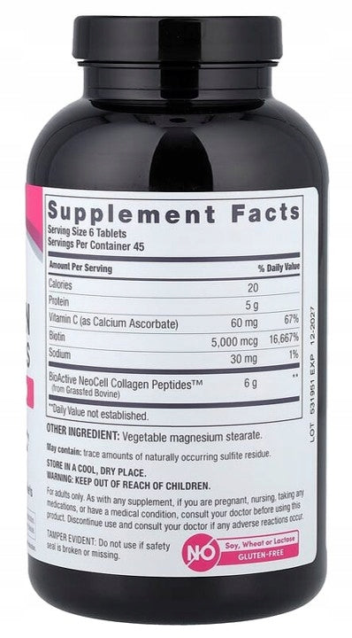 NeoCell - Grassfed Collagen Peptides | collagen + vitamin C + biotin | 270 tab Packaging status original