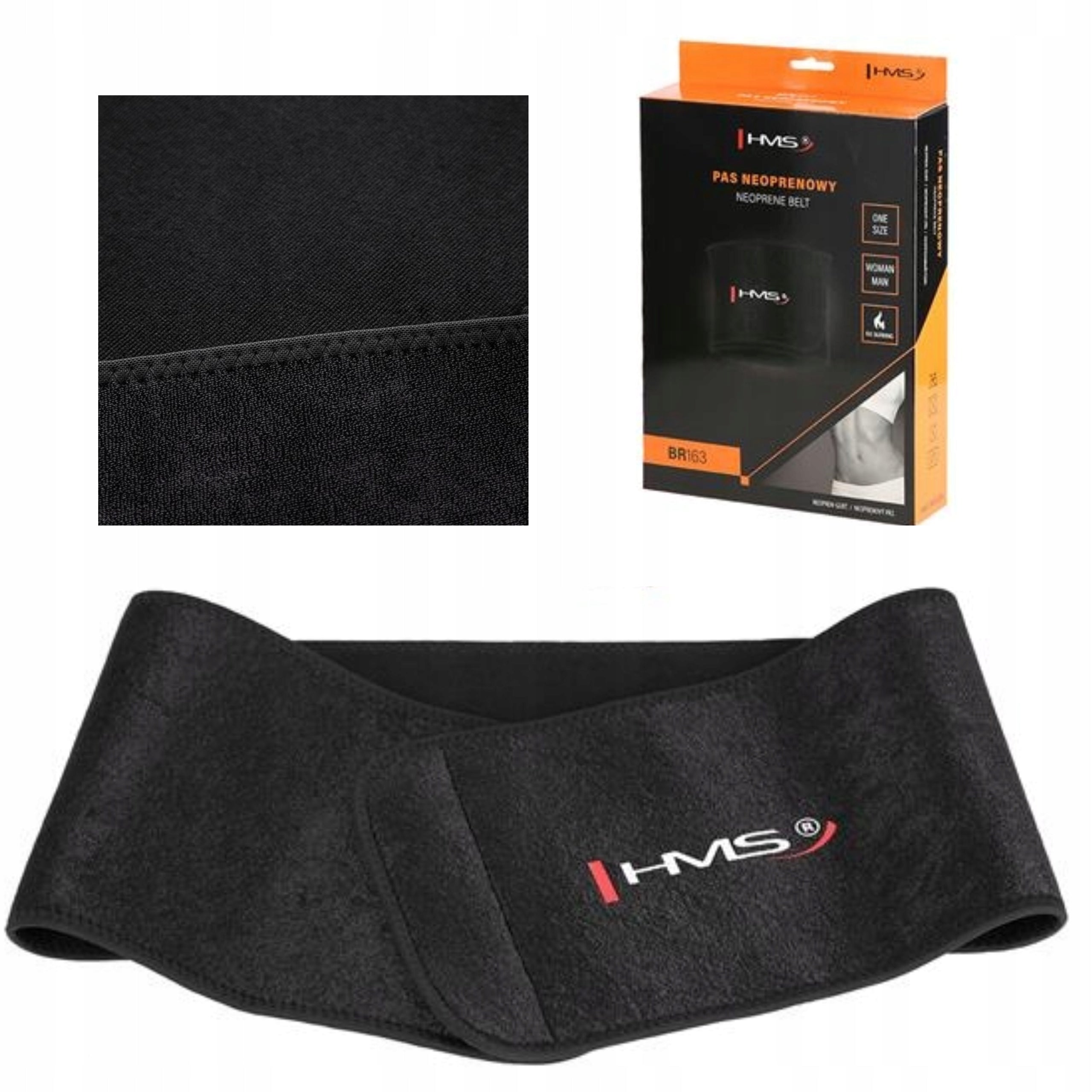 Neoprene Sauna Belt HMS Slimming On Abdominal For Exercise Black Fit