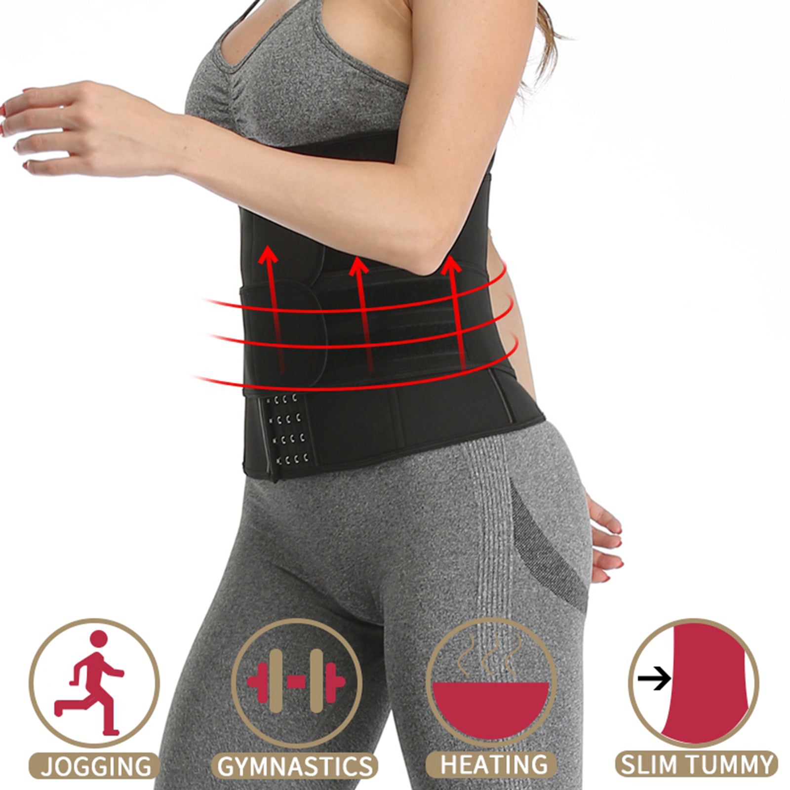 Neoprene Waist Training Corset Belt Women Black XL Color multicolor