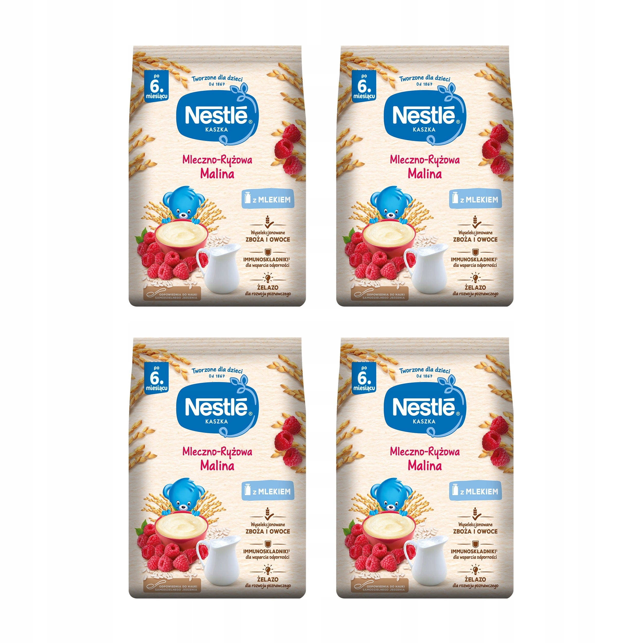 Nestlé Milk and rice porridge raspberry after 6 months 230g x4