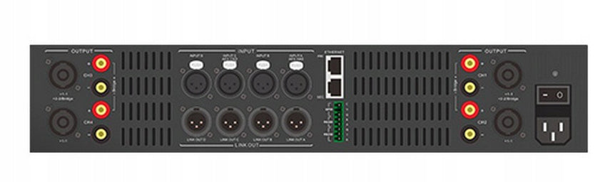 Network Amplifier TONSIL WSIP-408 DSP 4x1600W 70V/100V IPS 4.3" IP screen Manufacturer code 5907972801961