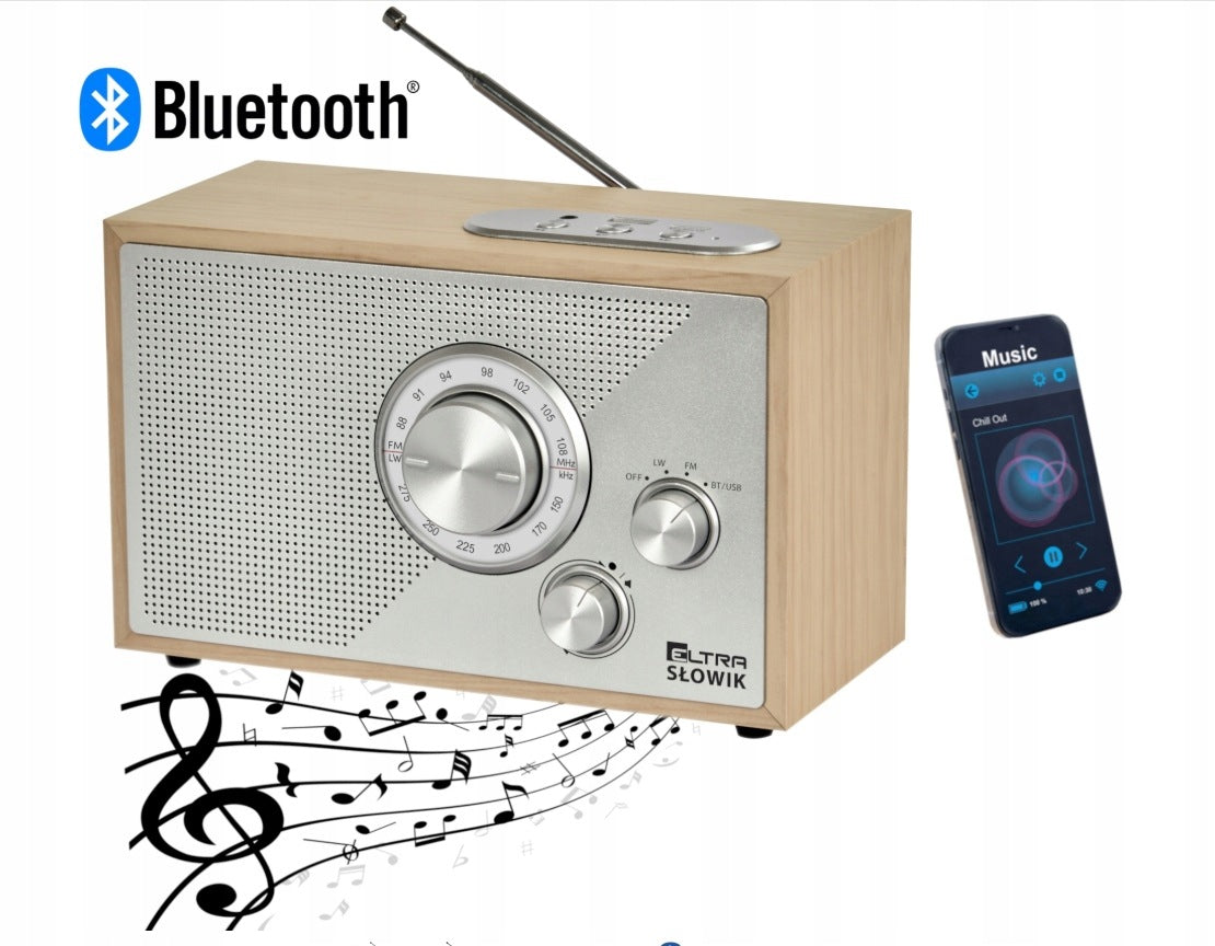 Network radio FM/LW MP3 USB microSD Bluetooth Eltra Nightingale light brown