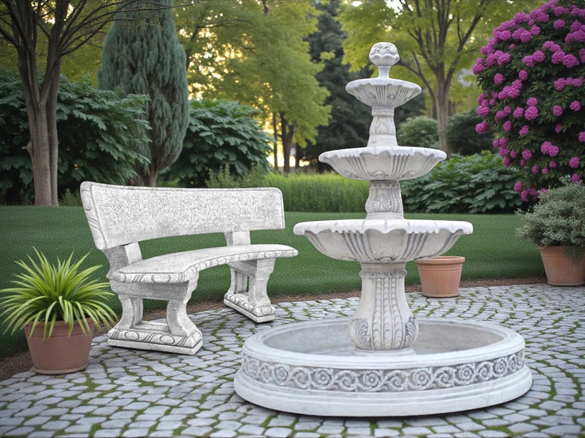 Nevada Garden Fountain Pool with Bottom 170cm. White Concrete Conglomerate Ag-Bet EAN (GTIN) 5904844696656