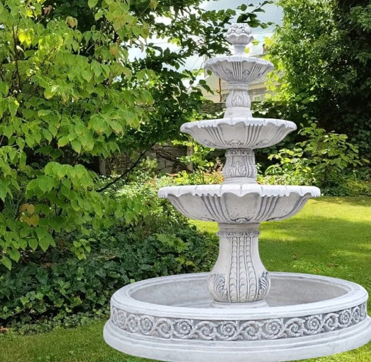 Nevada Garden Fountain Pool with Bottom 170cm. White Concrete Conglomerate Ag-Bet Manufacturer code Fontanna Nevada basen z dnem 170cm