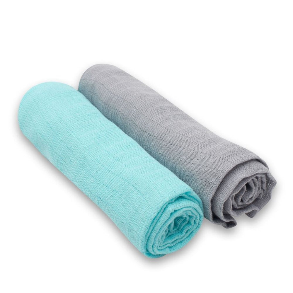 New Baby Cotton Diapers Tetra 2pcs Turquoise Grey