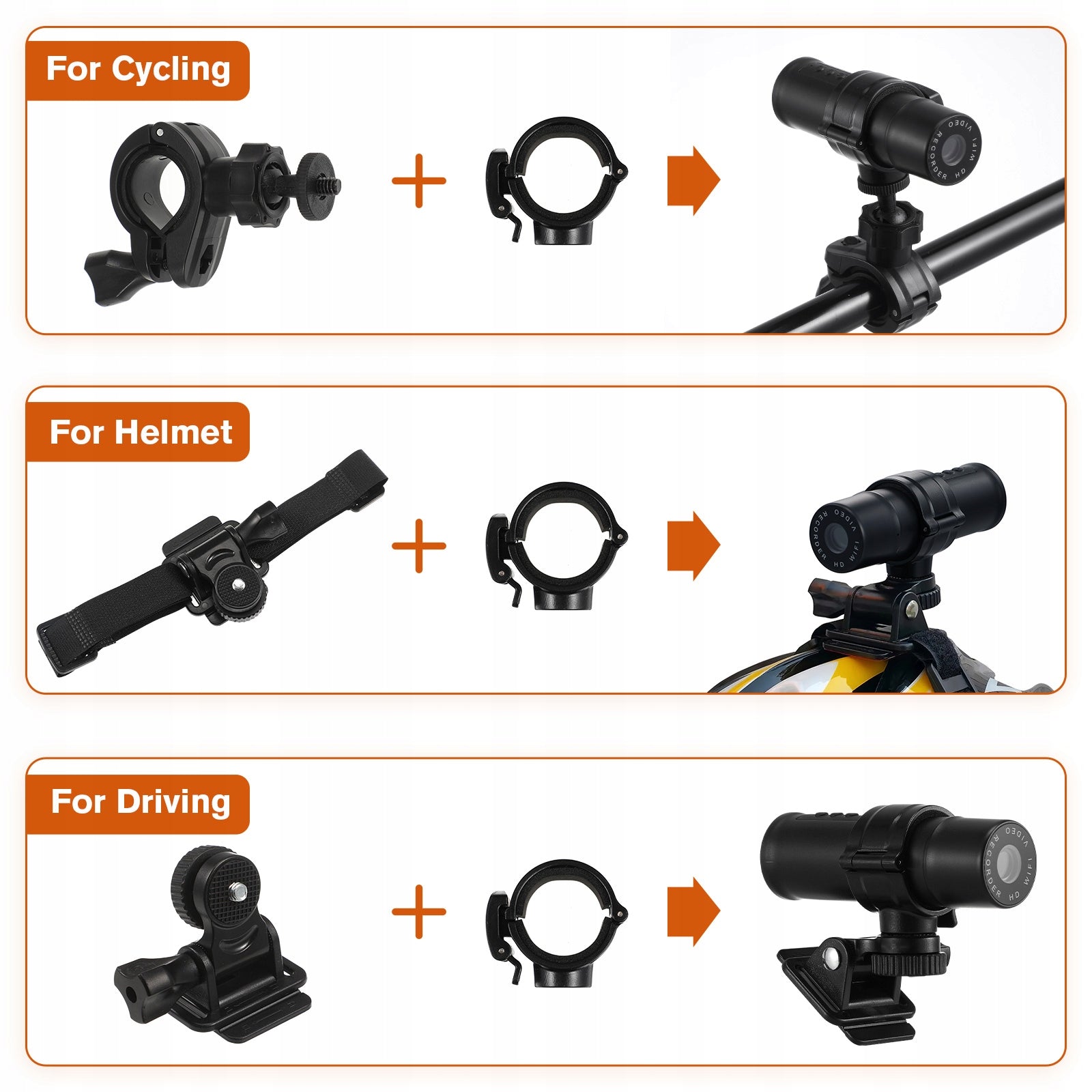 New Motorcycle Helmet Camera - Waterproof, WiFi HD ,1080P for Sports Model WIFI SPORTS CAMERA WITH HANDLEBAR HELMET HOLDER