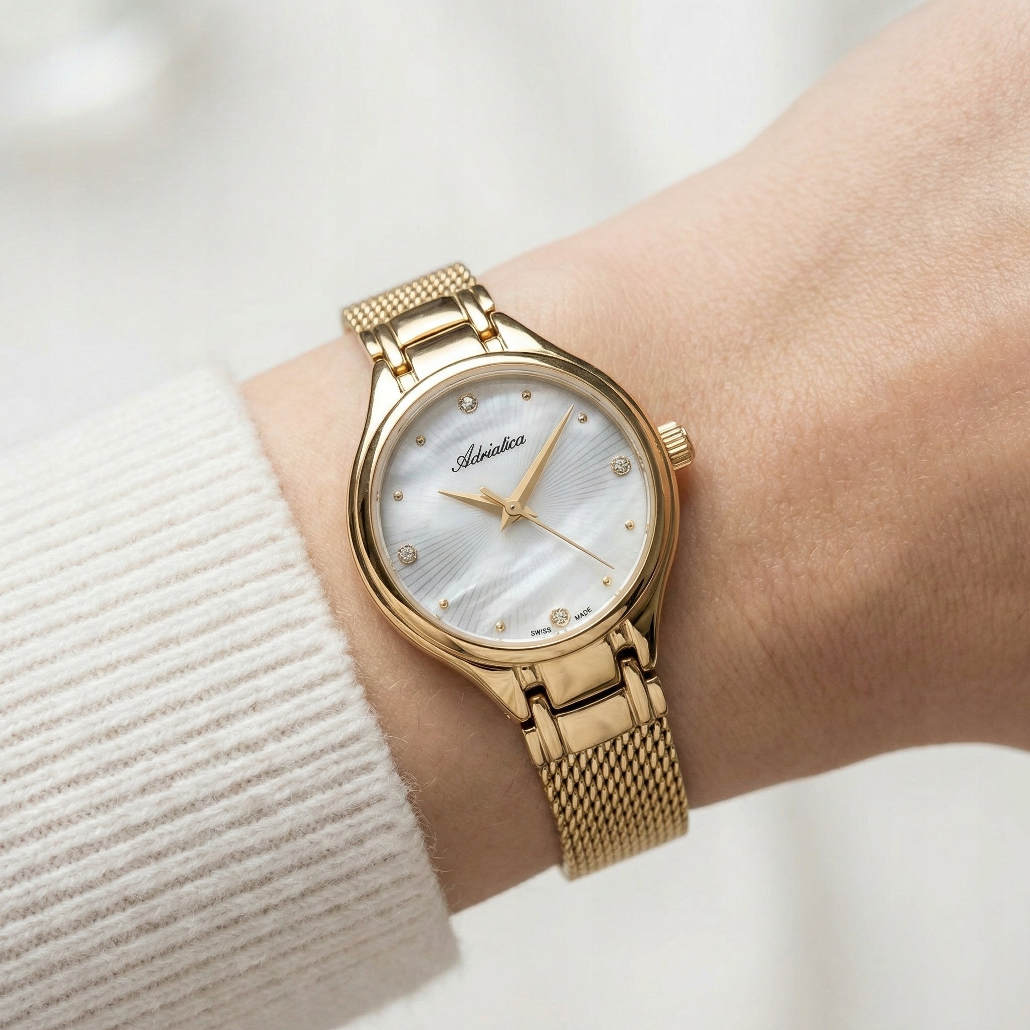 New Original Women's Watch ADRIATICA A3475.114FQN classic rhinestones Brand Adriatica