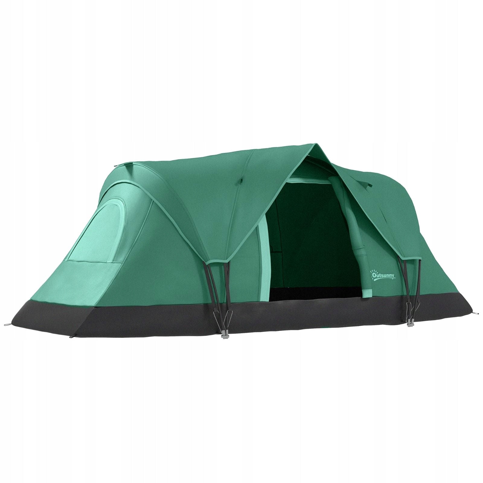 New Style Tunnel Camping Tent 5-6 People Green & Black 455x23x18m