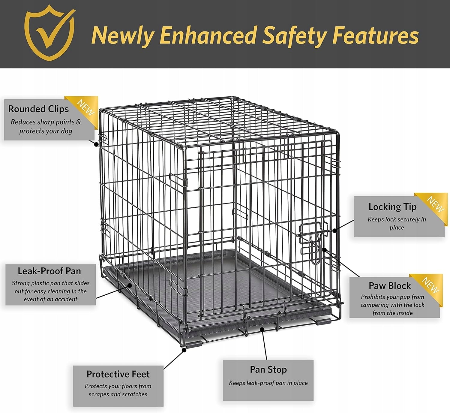 New World Folding Metal Dog Cage Single Door 63x46x49 Dog size small dog