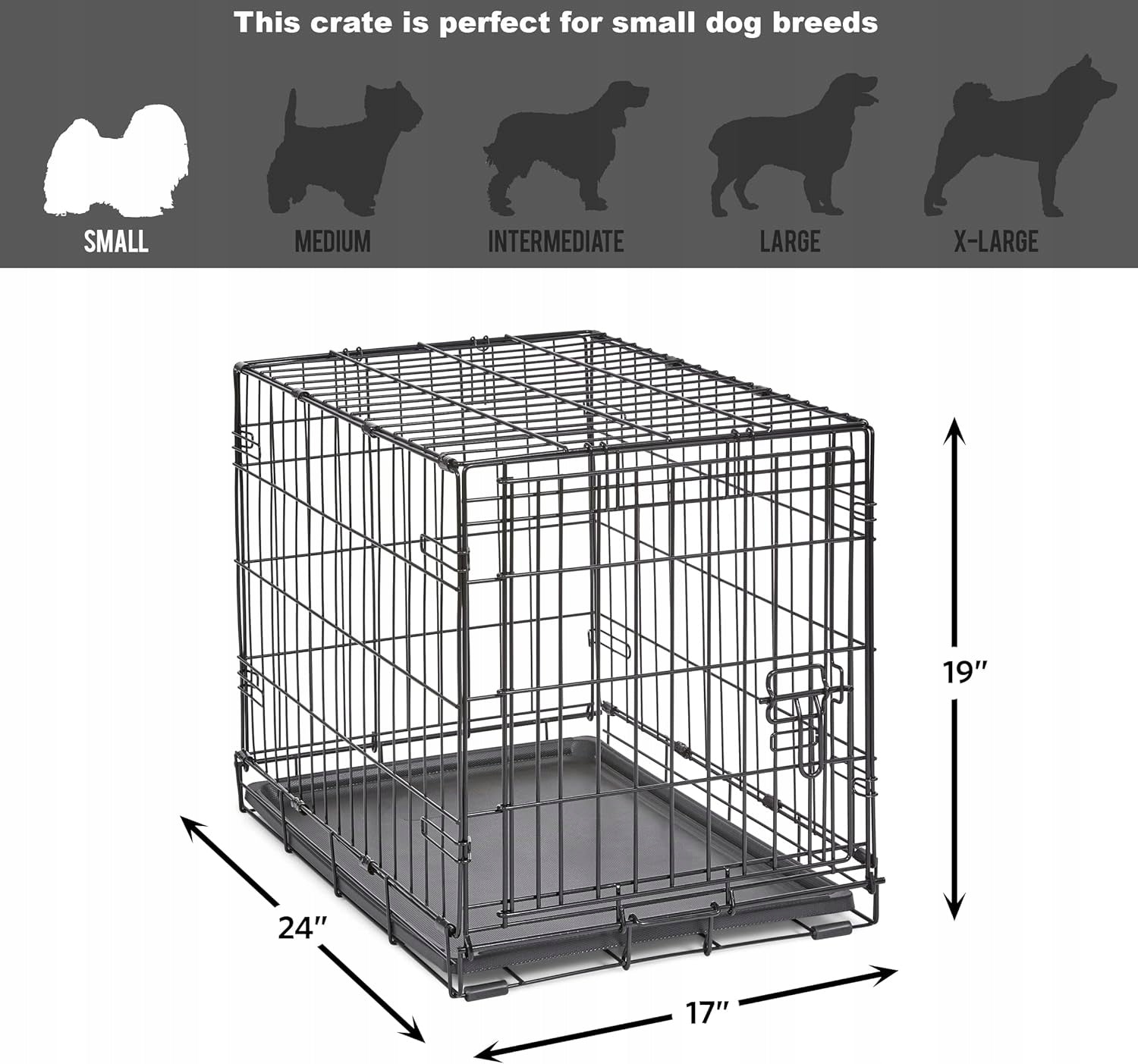 New World Folding Metal Dog Cage Single Door 63x46x49 Product height 48 cm