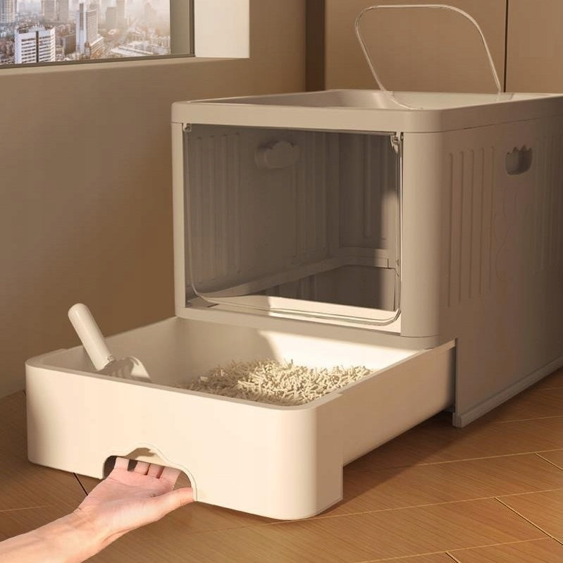 New XXL48x38x37cm Cat Litter Box Closed with Drawer Anti-Fragrance Large Manufacturer code WJ98112