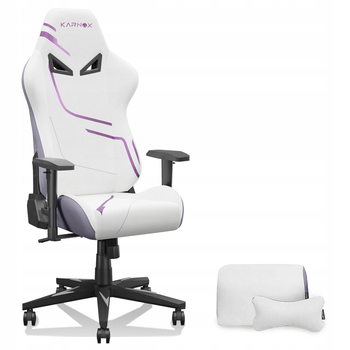 New style Gaming chair fabric, white and purple, with footrest