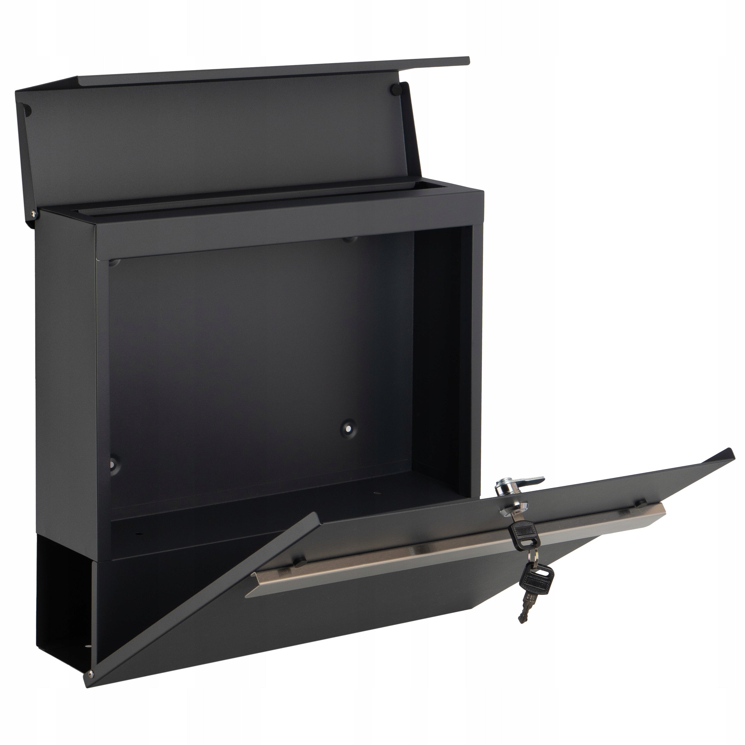 Newspaper Letterbox Anthracite Stainless Steel For Fence Box type slot with a newspaper holder