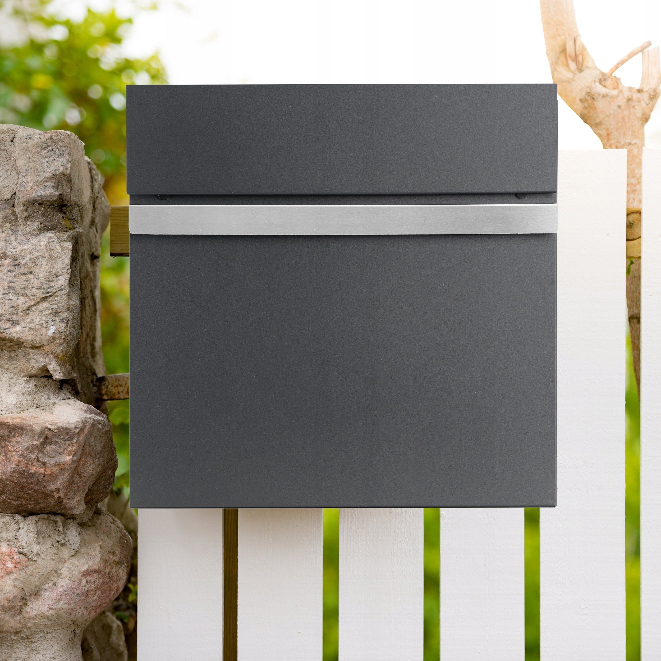 Newspaper Letterbox Anthracite Stainless Steel For Fence Manufacturer code 331422MG