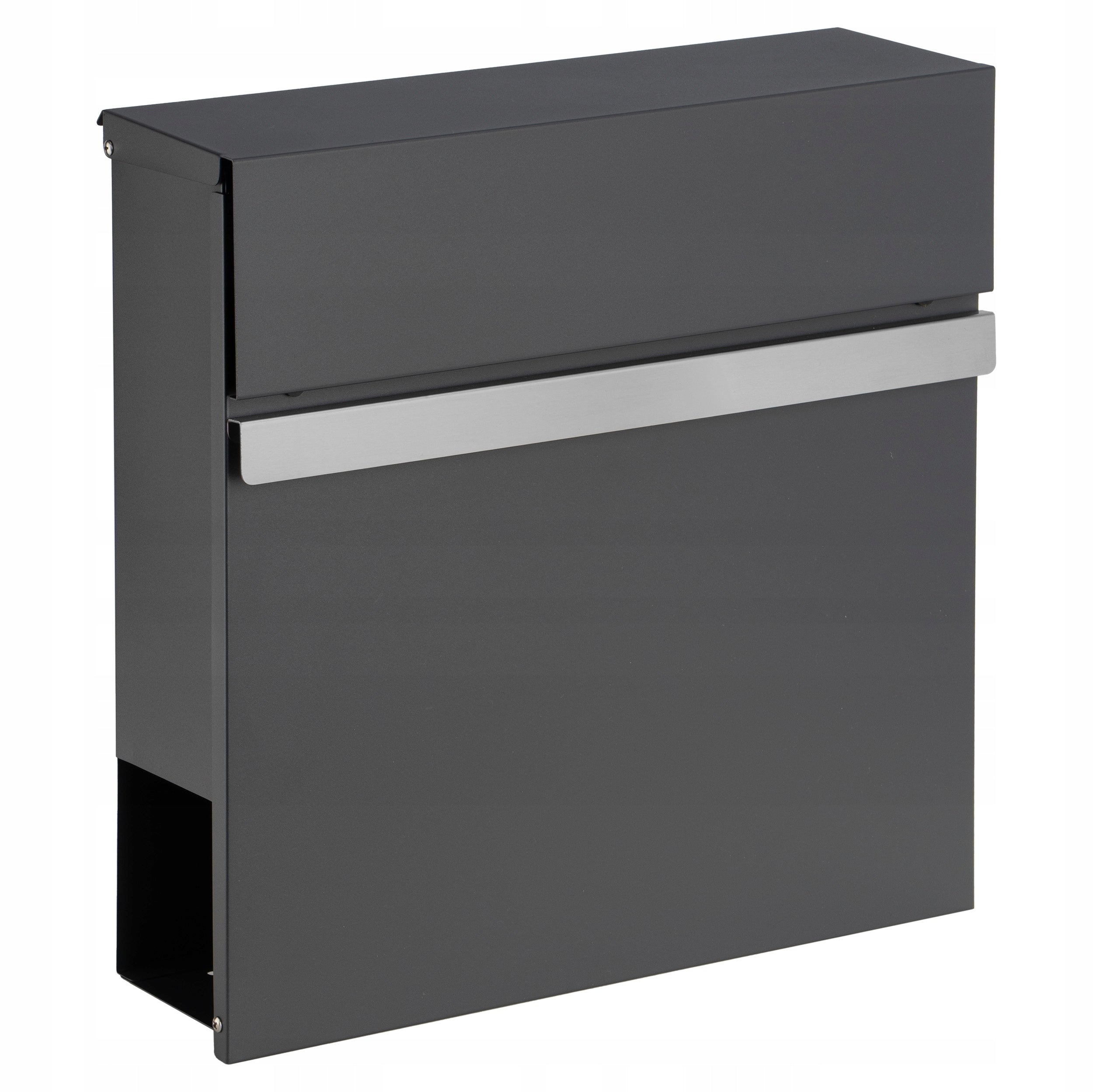 Newspaper Letterbox Anthracite Stainless Steel For Fence Product height 37 cm