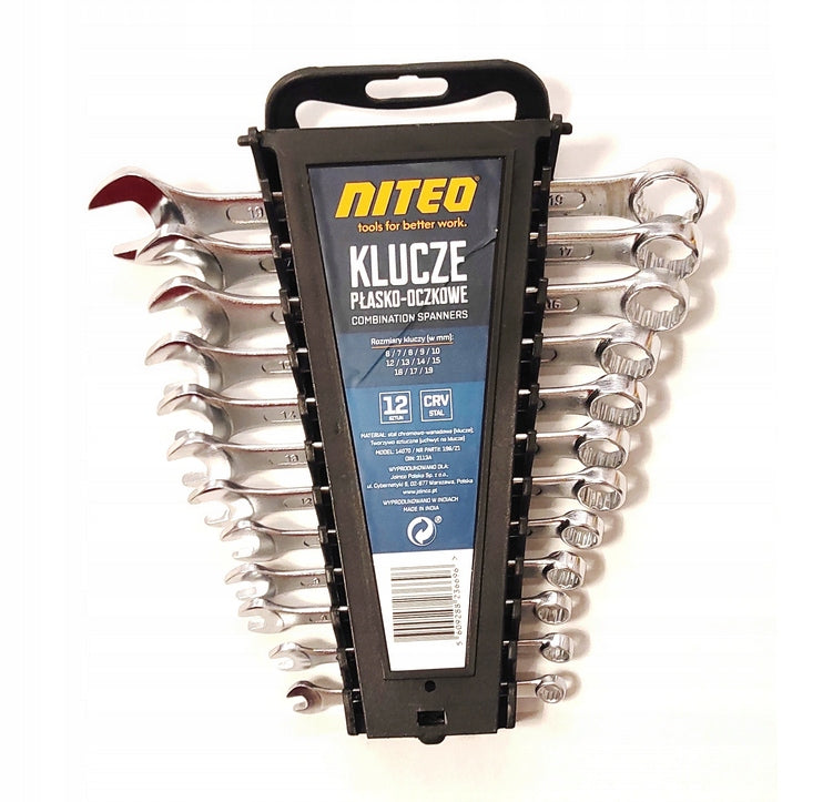 Niteo Tools Flat Eye Wrenches 12 Pieces