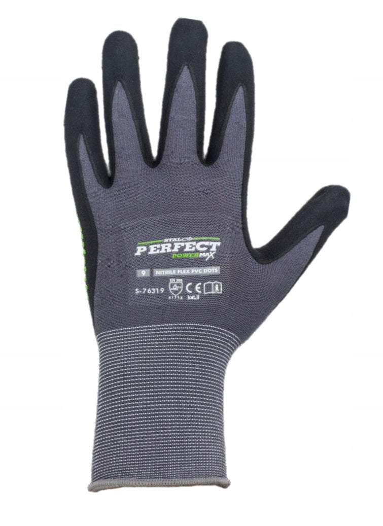 Nitrile Flex Dots Powermax-L PERFECT STALCO r.9 Nylon Work Gloves Medical device no