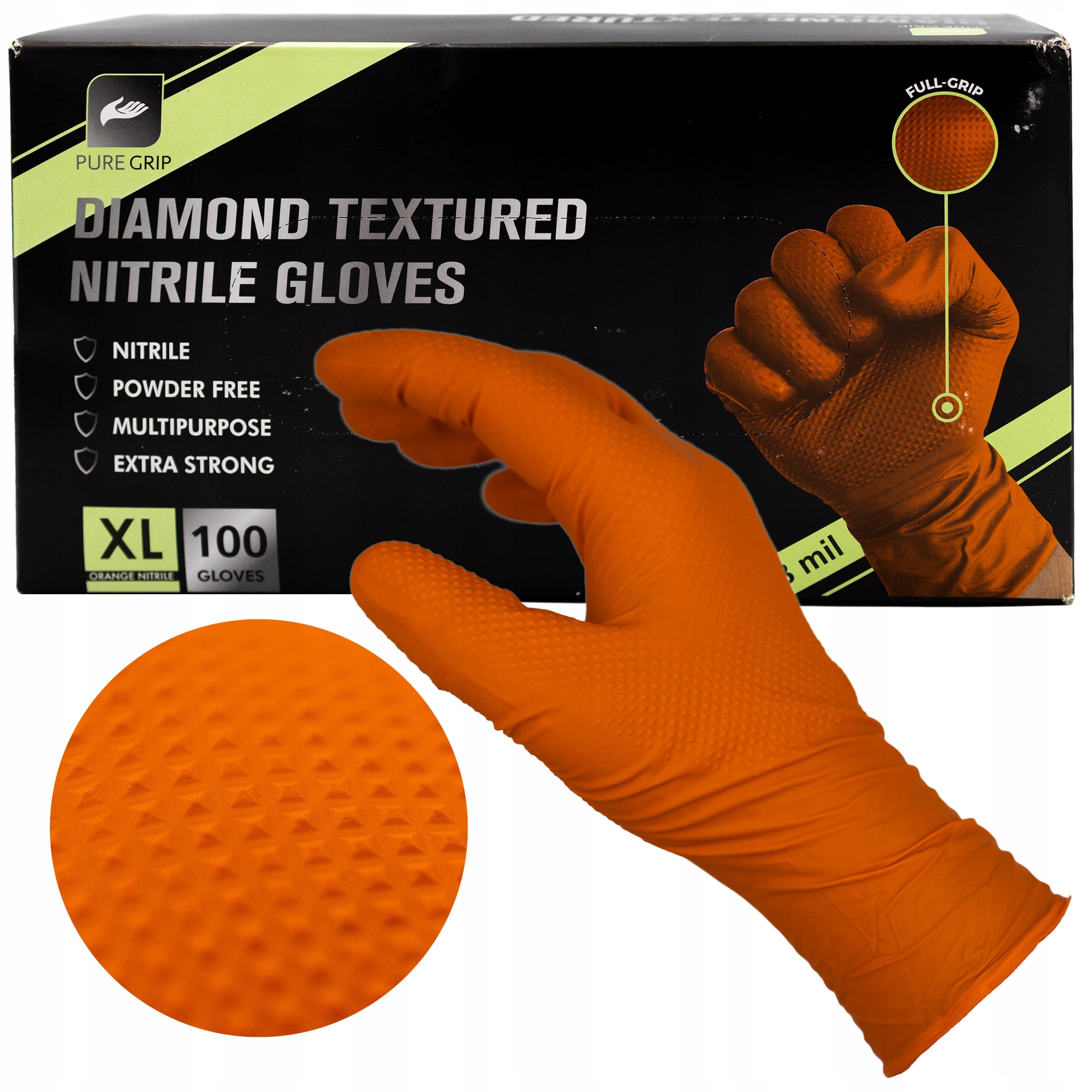 Nitrile gloves 100 pcs PURE GRIP gloves EXCESSIVELY strong XL STRONG