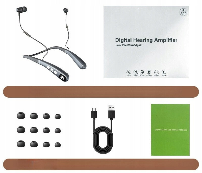 Noise-Canceling Neckband Hearing Aid – For Mild to Severe Hearing Loss Medical device no