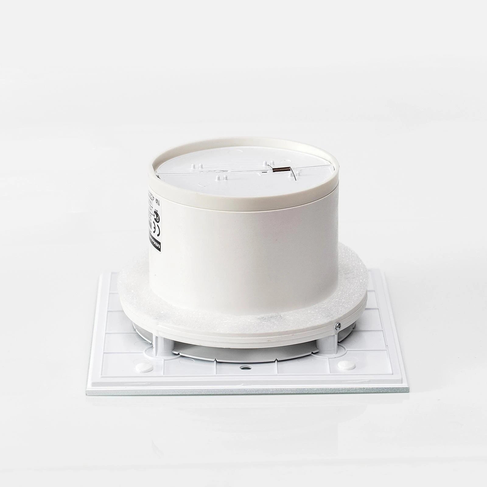 Noiseless bathroom glass fan Ø100mm white flash eco Model 9623
