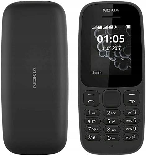 Nokia 105 Simple Mobile Phone with Keyboard 2G Dualsim Lightweight Black Packaging status original