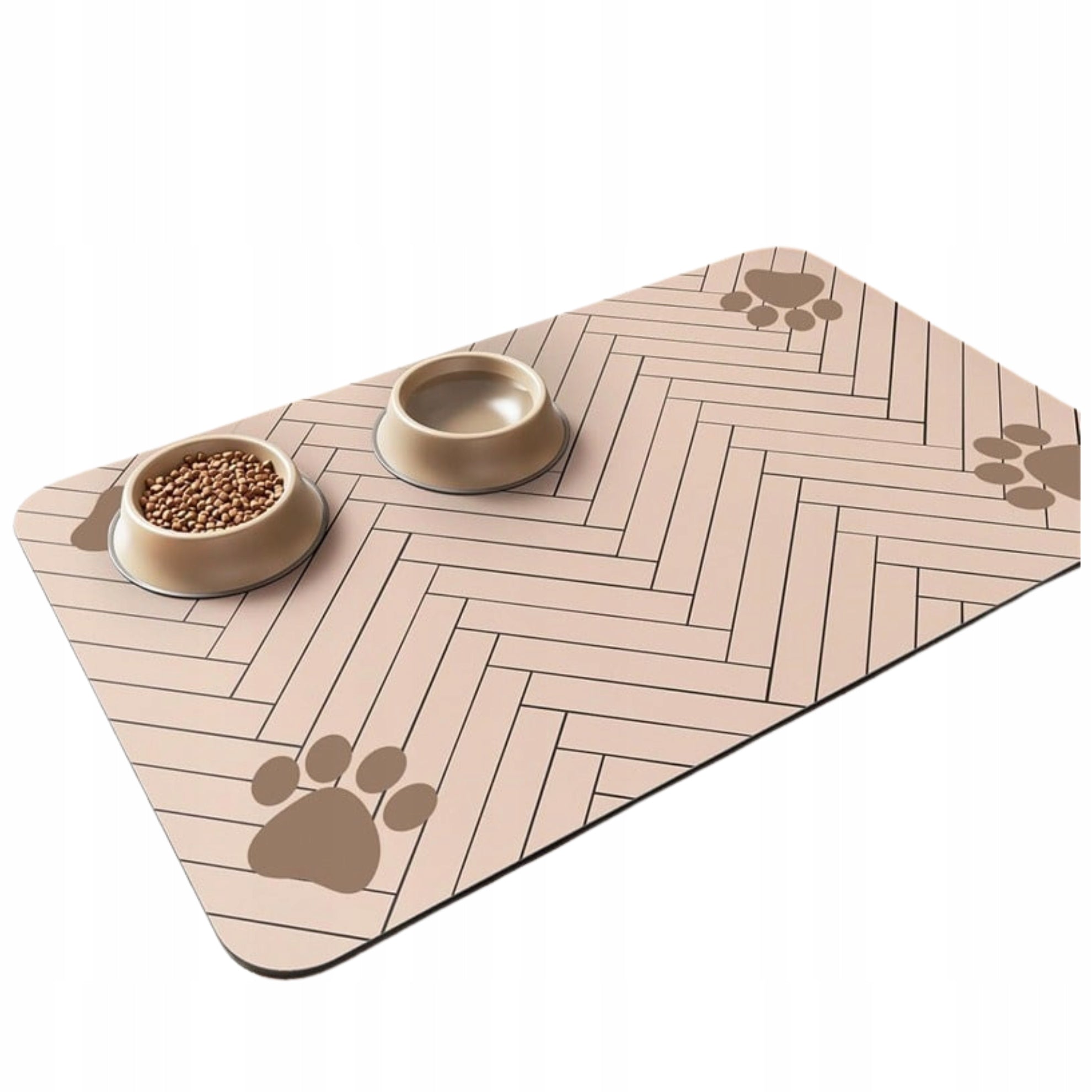 Non-Slip Cat Dog Bowl Mat Protective Mat 30x40cm Capacity 1 l