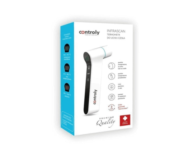 Non-contact thermometer - fast and accurate to the ear/forehead Controly