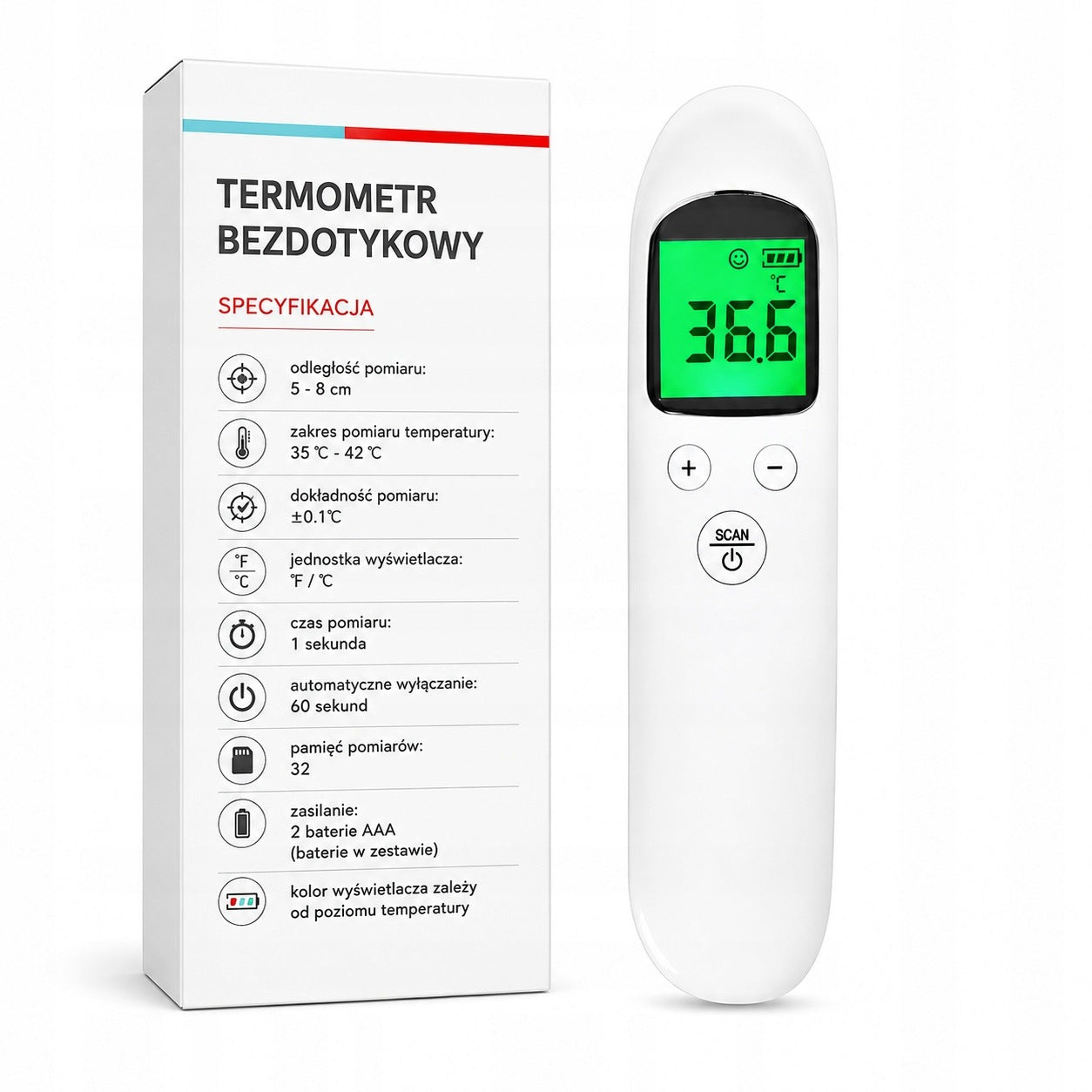 Non-contact thermometer for infrared large digital display accurate