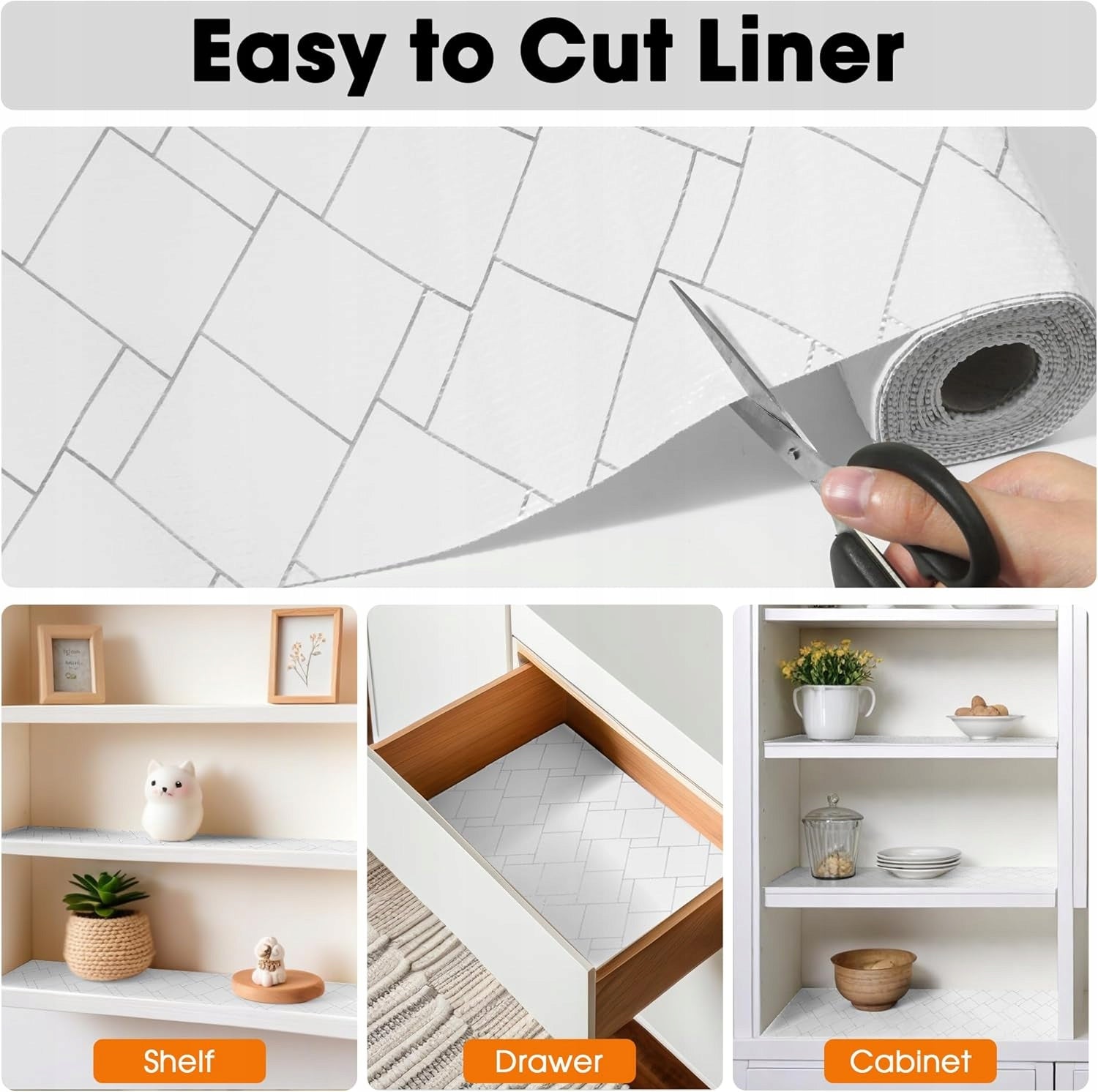 Non-slip Kitchen Drawer Mat Waterproof White 30x900 cm Brand no brand
