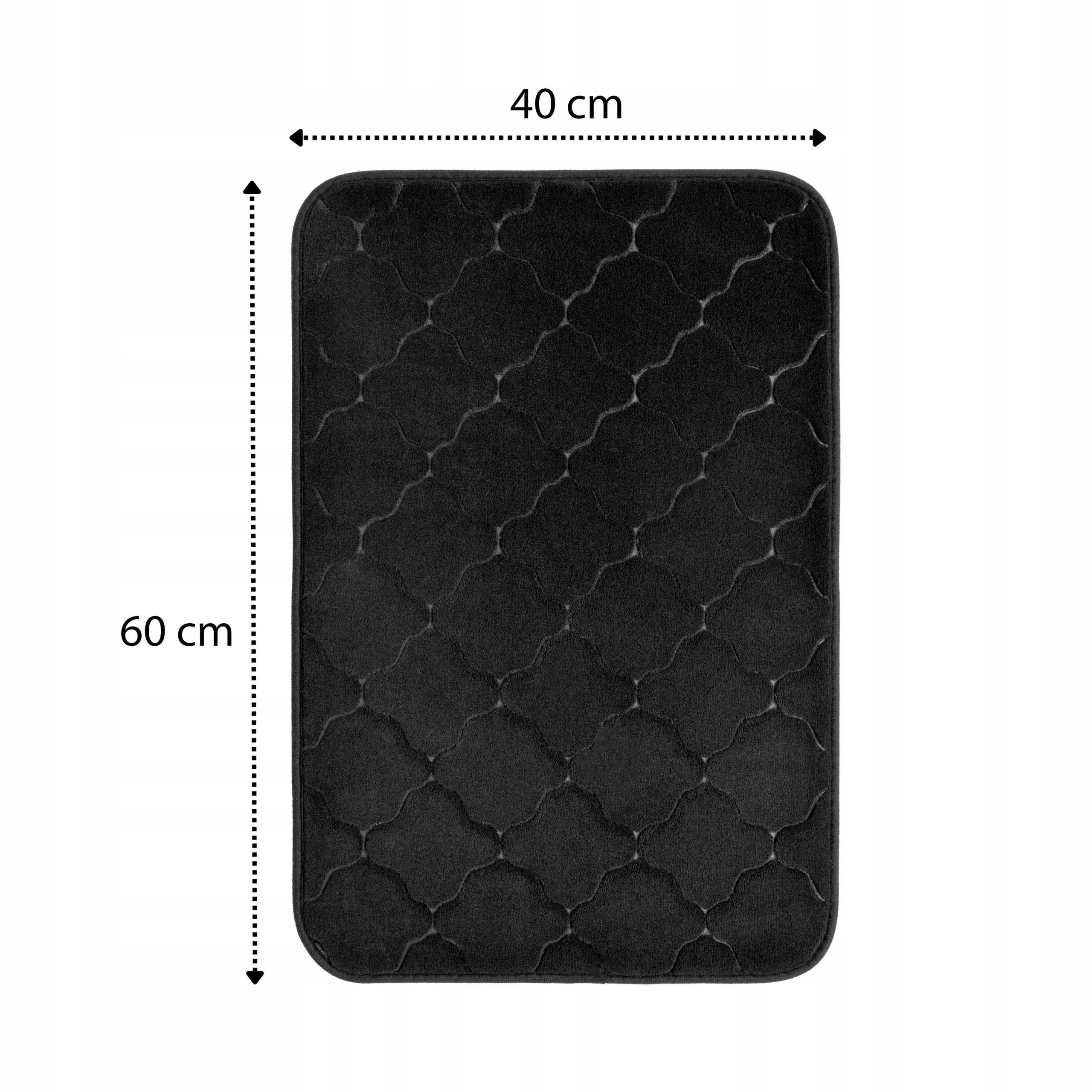 Non-slip bathroom rug with foam soft 40x60 cm black stylish Manufacturer code 1076DYWNAPBLA