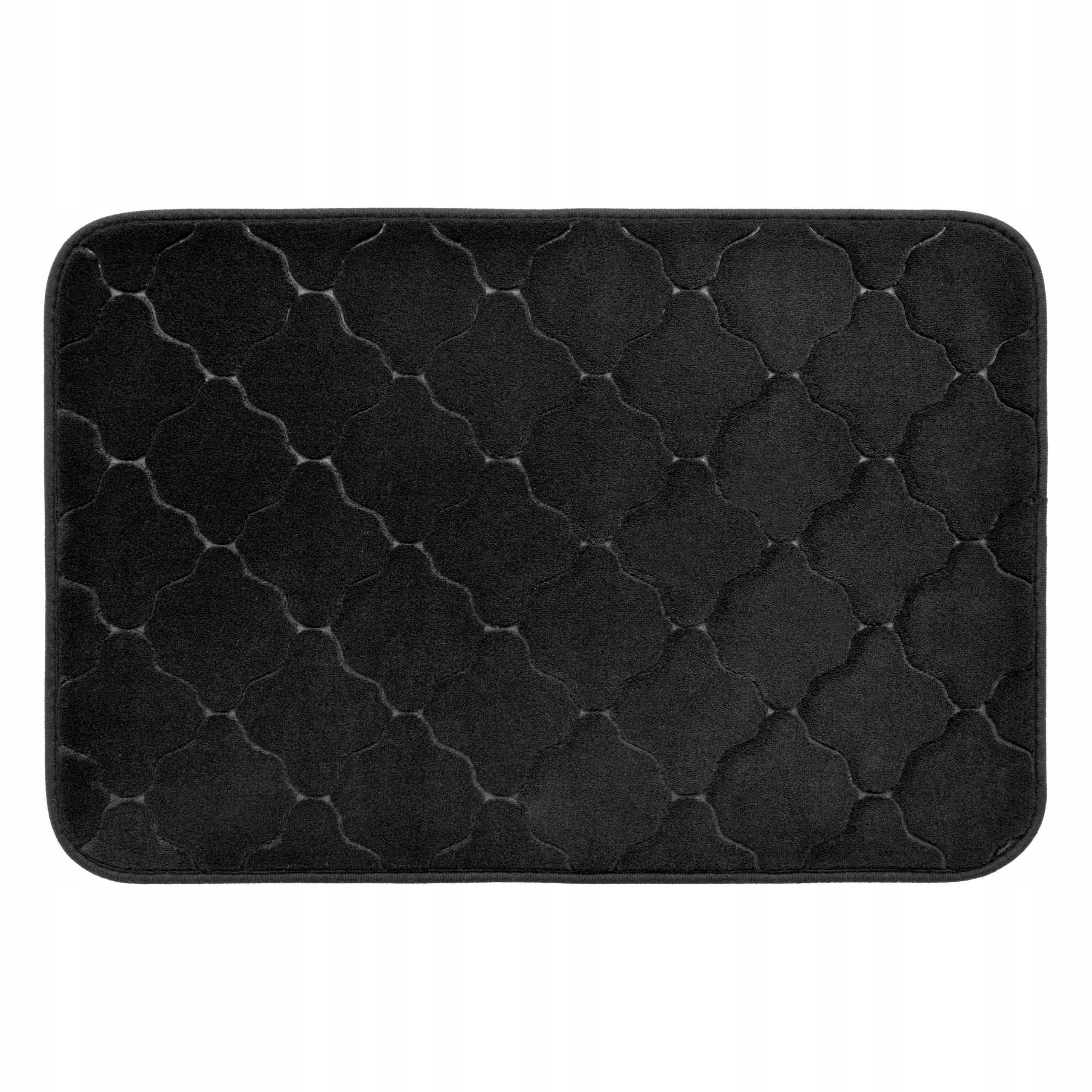Non-slip bathroom rug with foam soft 40x60 cm black stylish
