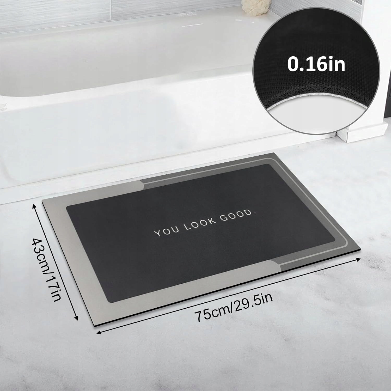 Non-slip quick-drying bathroom mat Manufacturer code APT_AG947B