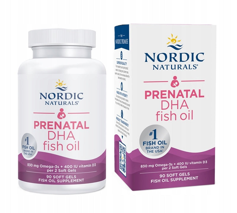 Nordic Naturals Prenatal DHA 830 mg Omega-3 + vitamin D3 - 90 capsules Manufacturer code 768990891144
