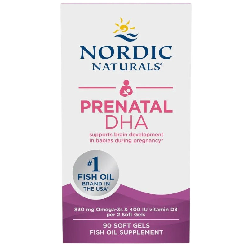Nordic Naturals Prenatal DHA 830 mg Omega-3 + vitamin D3 - 90 capsules Packaging status original