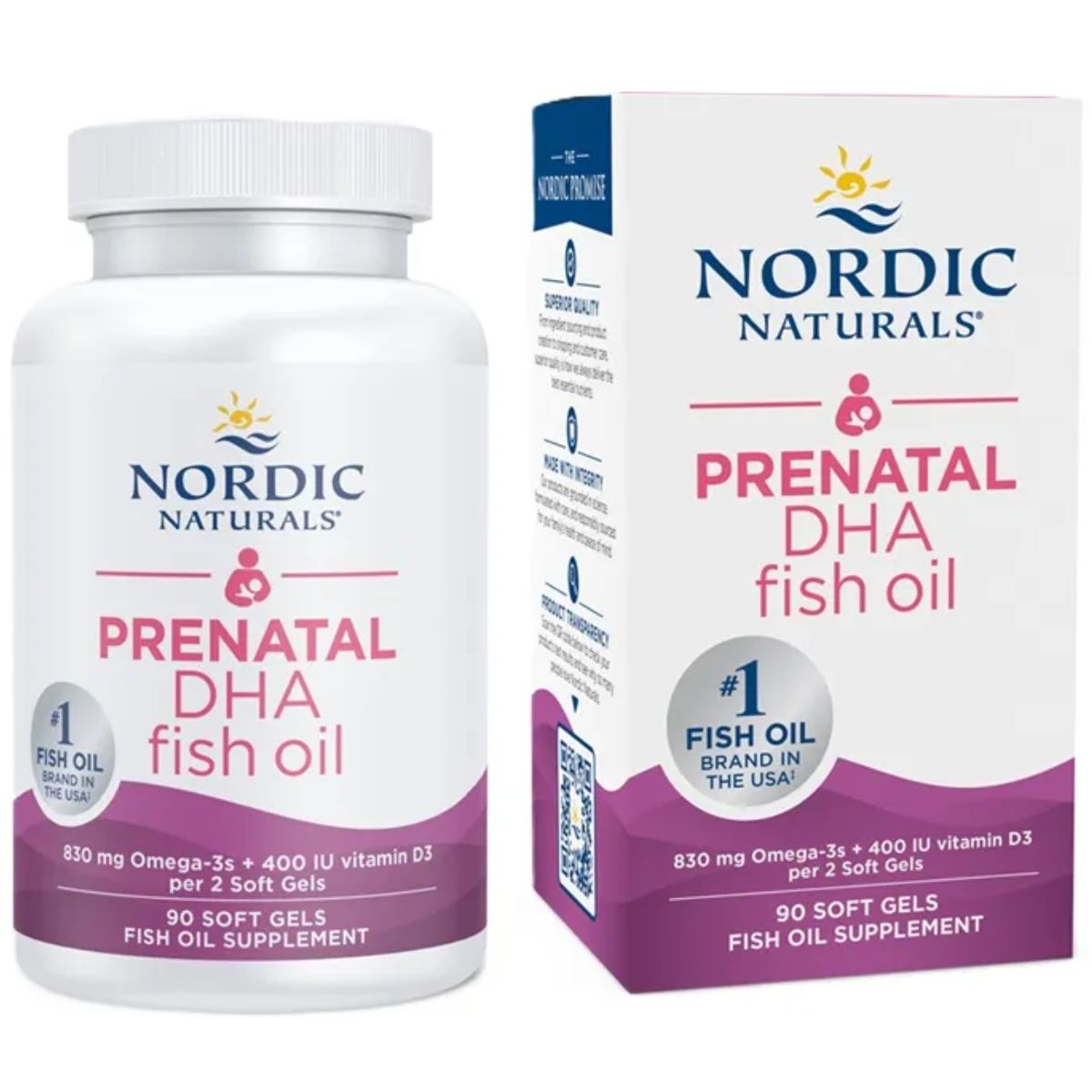 Nordic Naturals Prenatal DHA 830 mg Omega-3 + vitamin D3 - 90 capsules