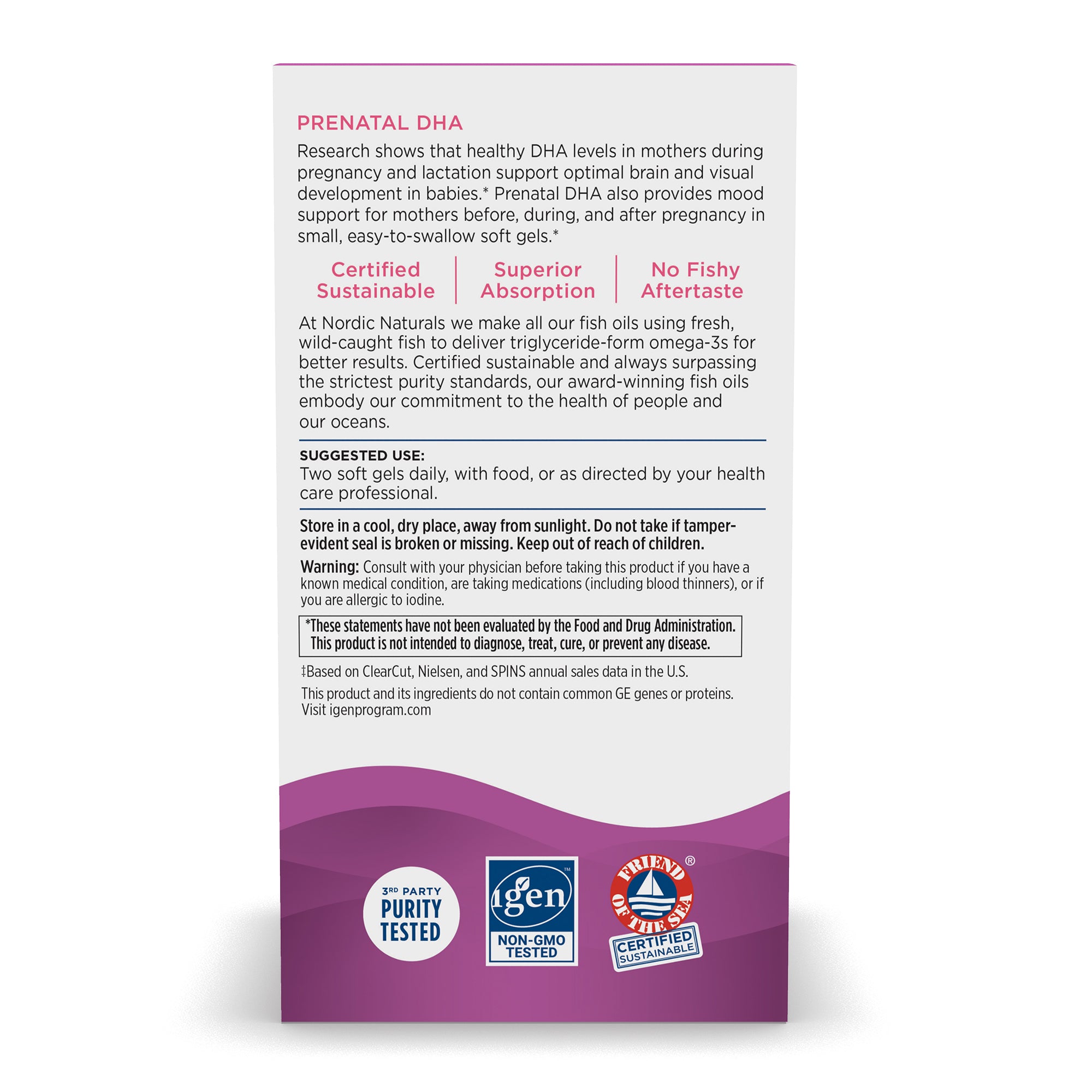 Nordic Naturals Prenatal DHA 830mg EPA DHA OMEGA-3 + Wit D3 Prenatal 180k Expiration date not specified