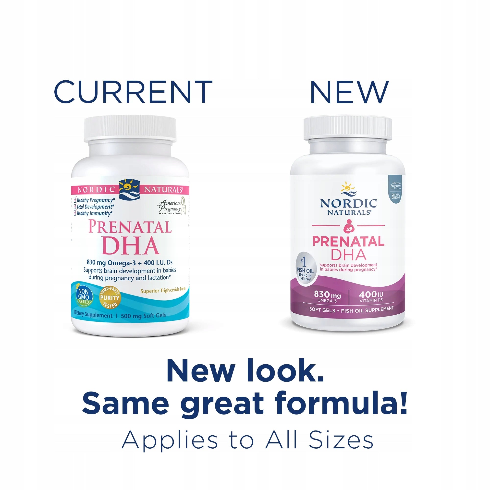Nordic Naturals Prenatal DHA 830mg EPA DHA OMEGA-3 + Wit D3 Prenatal 180k Packaging status original