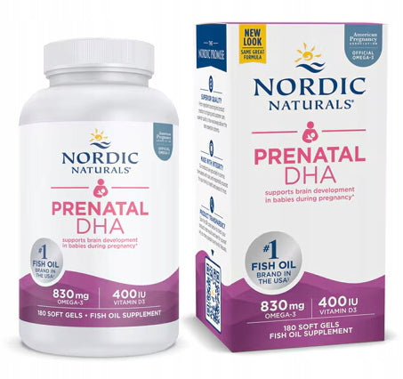 Nordic Naturals Prenatal DHA 830mg EPA DHA OMEGA-3 + Wit D3 Prenatal 180k