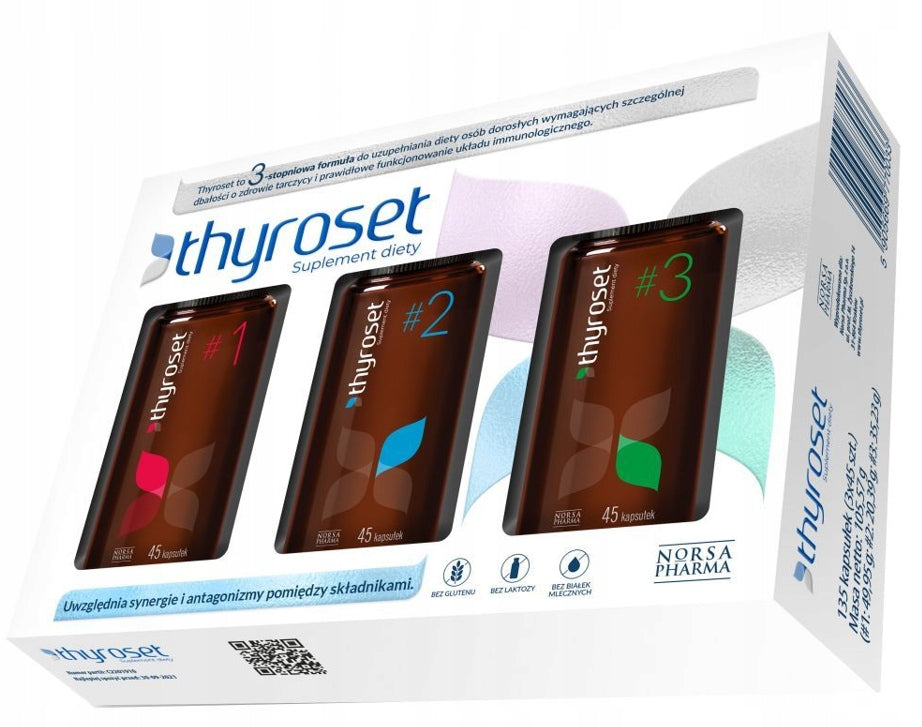 Norsa Pharma | THYROSET | set of 3 x 45 caps. | Thyroid | Hashimoto's Brand Norsa Pharma