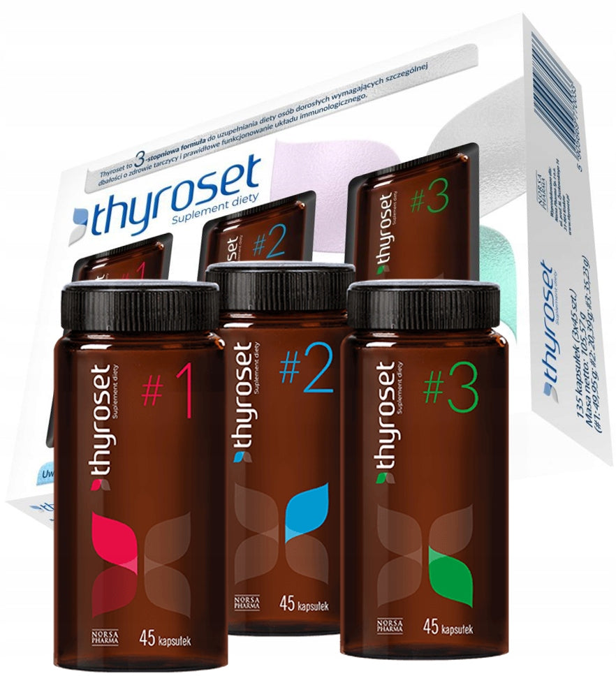 Norsa Pharma | THYROSET | set of 3 x 45 caps. | Thyroid | Hashimoto's