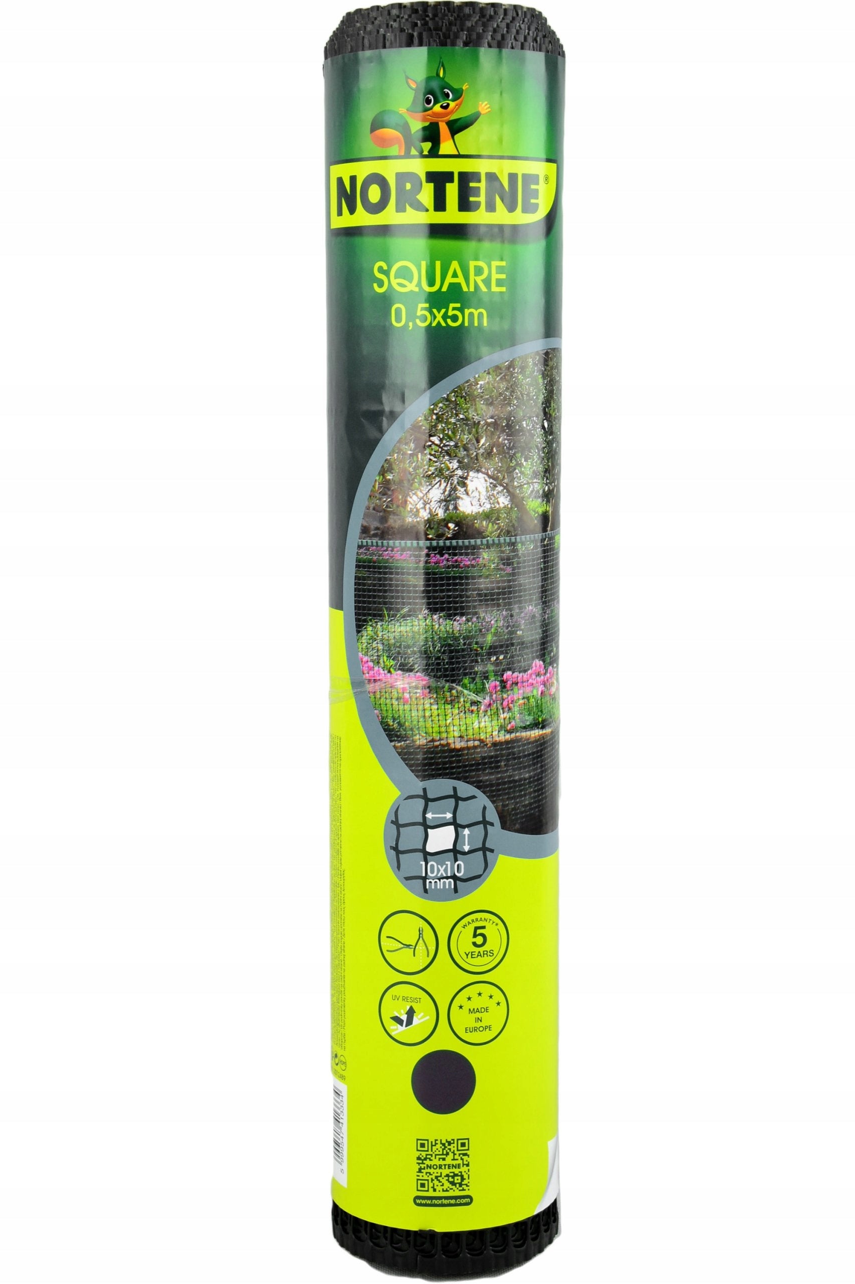 Nortene Mesh Plastic SQUARE eyelet 10mm ANTHRACITE 0,5x5m Garden Height 0.5 m