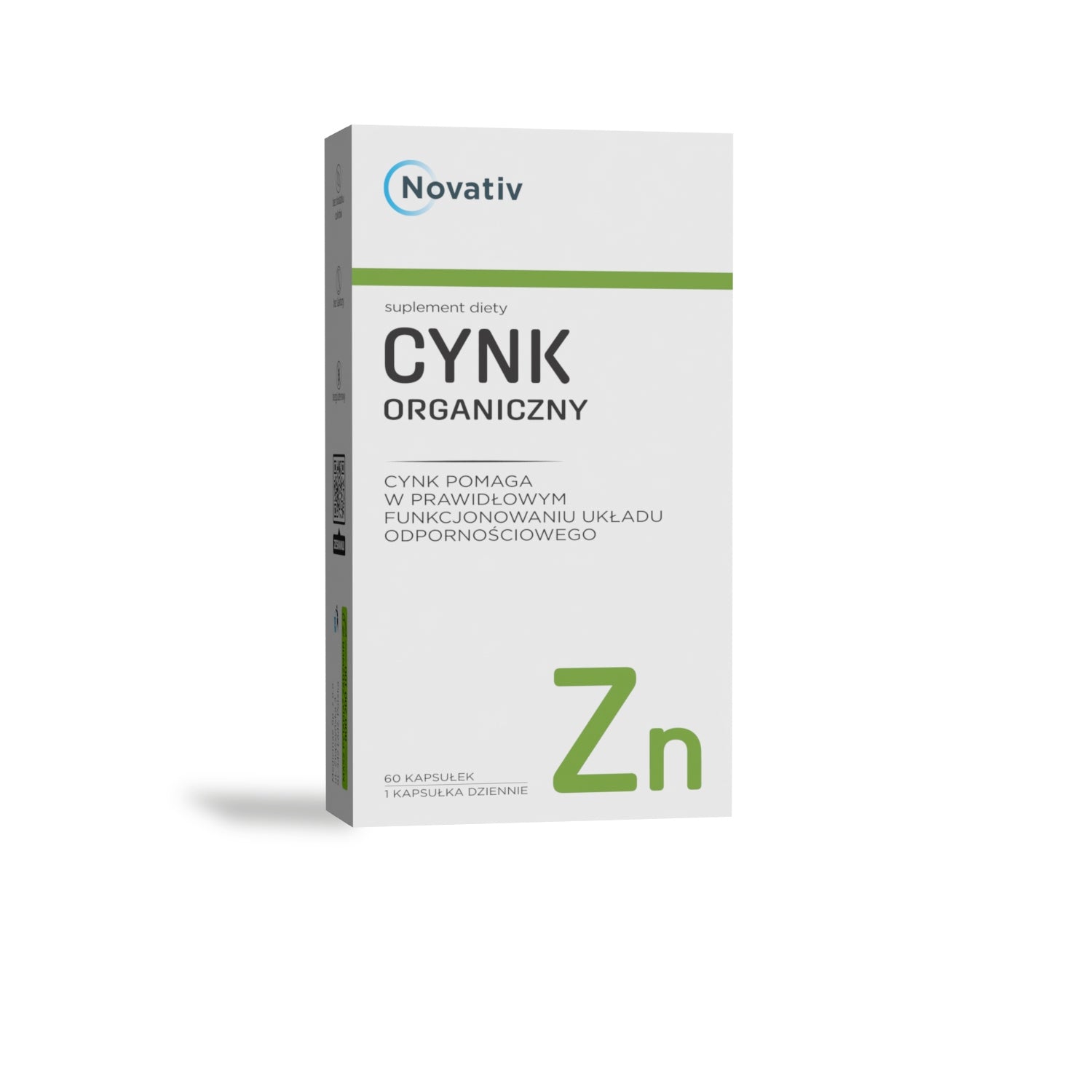 Novativ, Organic Zinc, 60 capsules