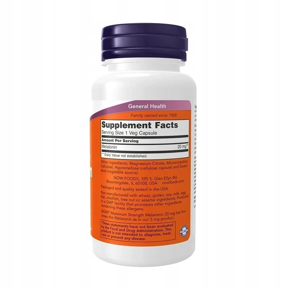 Now Foods Melatonín 20 mg- ultra silný 90 veg. kapsula Brand Now foods