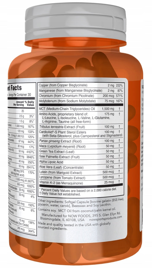 Now Foods Sport Multivitamin For Men Energy Testosterone 90 softgels Packaging status original