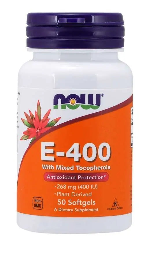 Now Foods Vitamin E-400 with Mix Tocopherol Antioxidant Detox 100 SGELS Brand Now foods