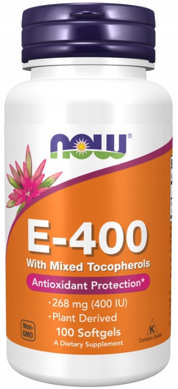 Now Foods Vitamin E-400 with Mix Tocopherol Antioxidant Detox 100 SGELS Weight 91 g